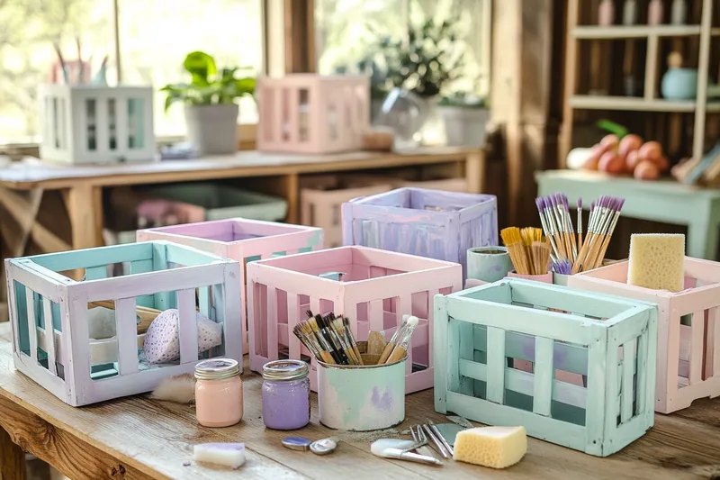 cómo pintar y decorar cajas de fruta con chalk paint para un toque único en tu hogar