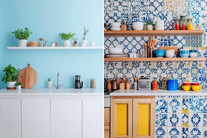 ¿Pintar las paredes de la cocina o decorar con azulejos